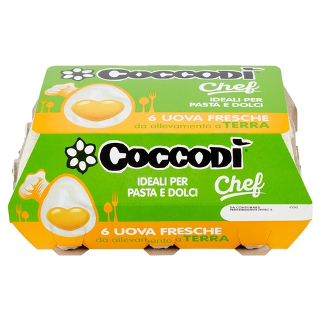 Coccodì Chef 6 Uova Fresche da allevamento a Terra 350 g